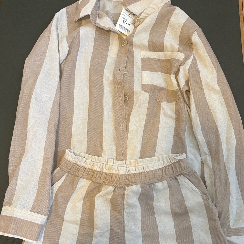 Striped Beige and White Set